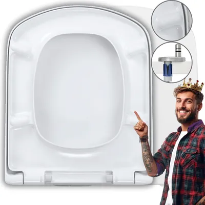 Produktbild von WC-Sitz Für ROCA DAMA SENSO mit Absenkautomatik Toilettendeckel Antibakterieller Toilettensitz Klobrille Klositz Duroplast Softclose Quick-Release