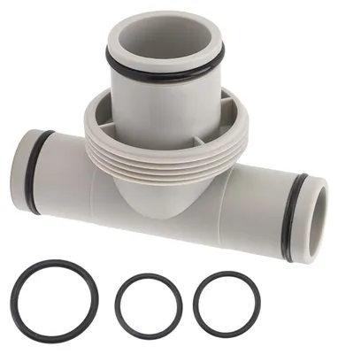 Immagine prodotto di Raccordo a T per tubo da piscina, tripla uscita, da 32 mm a 38 mm, in plastica