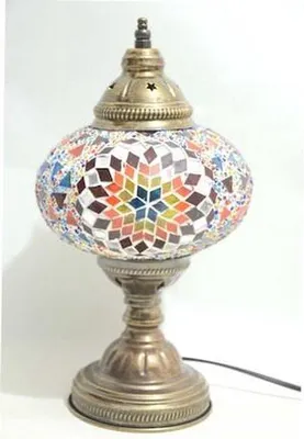 Produktbild von Handgemachte türkische Tischlampe in Multicolor – Orientalische Nachtlampe für stimmungsvolle Beleuchtung
