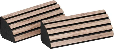 Produktbild von 2er-Pack – Akustik-Eck-Bassfalle für die Montage an der Decken-Wand-Kreuzung | 23x50x14cm | Diffusion | [POLETRAP-H |Sonoma]