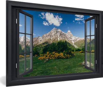 Produktbild von MuchoWow® MuchoWow® Gerahmtes Poster Aussicht - Natur - Berge 30x20 cm - Poster mit zchwarzem Bilderrahmen - Kunstdruck - Bild-Poster