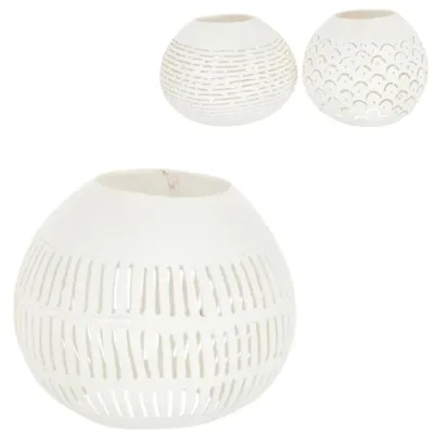 Image de J-line Photophore Coconut Lines Blanc 14 Cm 3 Assortis