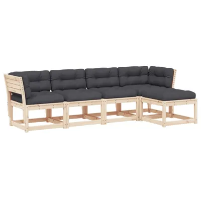 Produktbild von vidaXL 5-tlg. Garten-Sofagarnitur mit Kissen Massivholz Kiefer