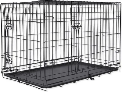 Immagine prodotto di Dog Fantasy Gabbia pieghevole L, con due porte, dimensioni 91 × 56 × 63 cm
