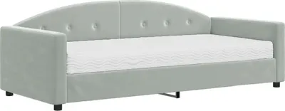 Produktbild von vidaXL Tagesbett mit Matratze Hellgrau 90x200 cm Samt