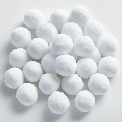 Schneebälle 24 Stück, Polyester, 6-8 cm, Weihnachtsdeko