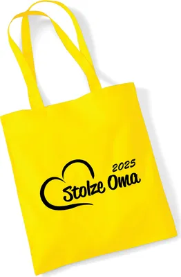 Produktbild von Huuraa Jutebeutel Stolze Oma 2025 Herz 10 Liter Yellow Baumwolle Tasche Geschenkidee
