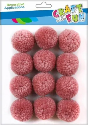 Produktbild von Pompons aus Wolle, Rosa, 3 cm, 12 Stück
