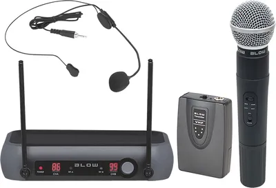 Productafbeelding van Draadloze microfoonsysteem, 2 stuks, BLOW PRM903: 1 handmicrofoon + 1 headsetmicrofoon