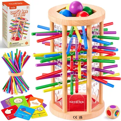 Immagine prodotto di Gioco di destrezza in legno con carte sfida: un gioco di equilibrio strategico per famiglie