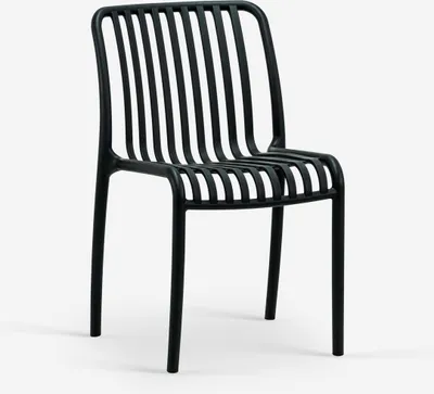 Produktbild von Stuhl draußen Garten modern schwarz weiß Polypropylen Sawas - Schwarz