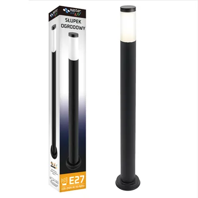Produktbild von MastertLED Pollerleuchte E27 80 cm Schwarz IP44 Außenleuchte für Gartenwege und Einfahrten