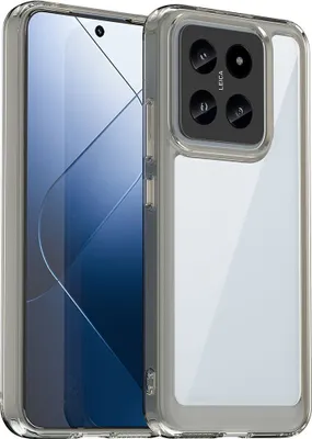 Produktbild von Schutzhülle für Xiaomi 14 Klar Rückseite Stoßfeste TPU Silikon Bumper Hülle Grau