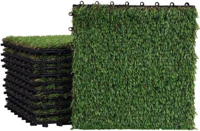 Produktbild von Famanu Grastegel Kunstgras 30x30cm - 11 Stück für Balkon/Terrasse