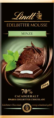 Obrázok produktu pre Lindt horká čokoládová pena s mätovou náplňou 150g