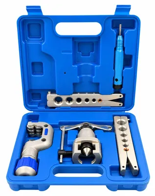 Immagine prodotto di Kit professionale bordatura, svasatura eccentrica e taglio tubi in rame, alluminio e ottone, set di attrezzi per condizionamento,per l'espansione delle tubazioni dei freni auto Gebo Tools