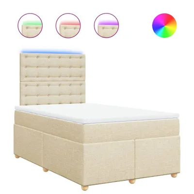 Produktbild von Boxspringbett mit Matratze Creme 120x190 cm Stoff