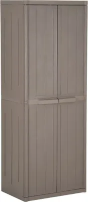 Image de Armoire de rangement jardin Marron 65x45x172 cm PP Aspect bois