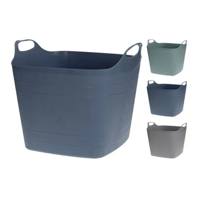 Produktbild von Flexibler Kunststoff Aufbewahrungskorb 25 L Mit Griffe Flexi Korb Tragekorb Haushaltskorb Allzweckkorb