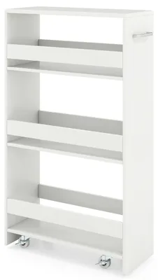 Obrázek produktu pro Úzký 20cm 4patrový pojízdný úložný vozík s nabíjecí stanicí