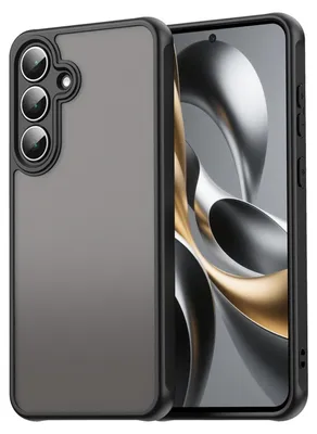 Produktbild von Matte Hülle für Samsung Galaxy S25 FE Stoßfest Matt Back Cover in Schwarz