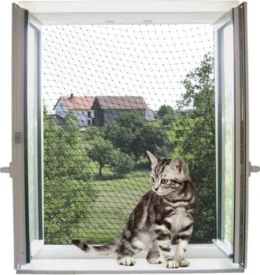 Zdjęcie produktu dla Kerbl Katzenschutznetz (L x B 6 x 3 m, Maschenweite 3 x 3 cm, für Balkone) 82655