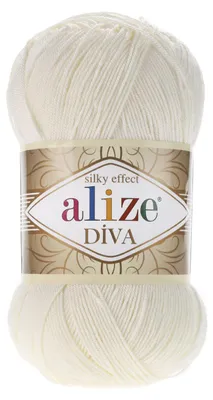 Produktbild von Alize Diva Mikrofasergarn 62 Creme 100g/350m seidig glänzend