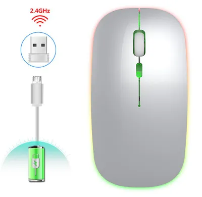 Zdjęcie produktu dla M40 – ultracienka mysz bezprzewodowa 2,4 GHz, ładowalna, cicha, o ergonomicznej konstrukcji, z 3-stopniową regulacją prędkości kursora, srebrna