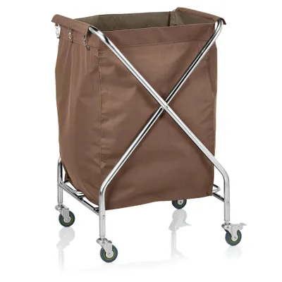 Produktbild von Wäschewagen / Wäschesammelwagen, CNS, 1 Wäschesack, zusammenklappbar, 61x61x98,5 cm
