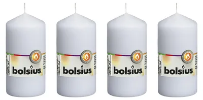 Image de lot de 4 bougies - hauteur 12 cm - diamètre 5,8 cm - blanc