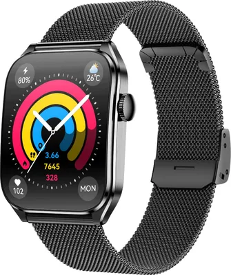 Immagine prodotto di INF Smartwatch Multifunzione AMOLED, Chiamate Bluetooth e Monitoraggio Salute Nero