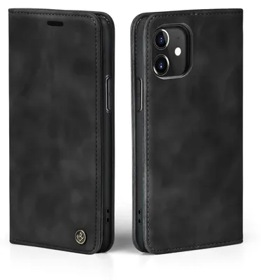 Produktbild von Handy Hülle für Apple iPhone 11 Klapphülle Bookcase Flip Cover Handy Tasche Etui Farbe: Schwarz