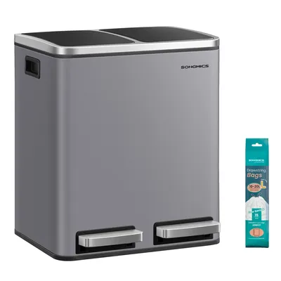 Produktbild von Mülleimer Küche, 2 x 15 Liter, Mülltrennsystem 2 Fächer, Abfalleimer