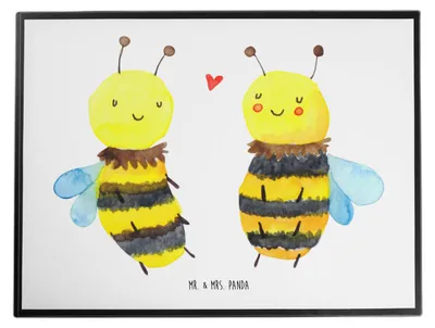 Produktbild von Mr. & Mrs. Panda schreibtischmatte Biene Verliebt - Weiß - Geschenk, Schreibunterlage, schreibtischunterlage, Unterlage Schreibtisch, tischmatte, tischschutz