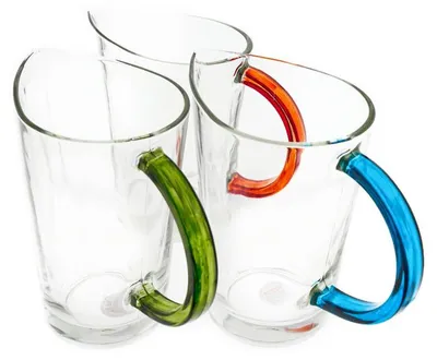 Produktbild von Karaffe mit Griff aus Glas, 1,3 Liter, 20 x 16 cm Transparent Glaskaraffe