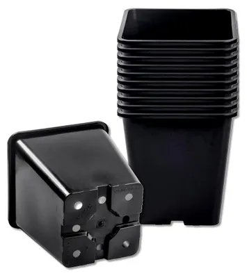 Produktbild von 10 Stück Pflanztopf 11 L schwarz 25x25x26 cm Blumentopf Blumenkübel
