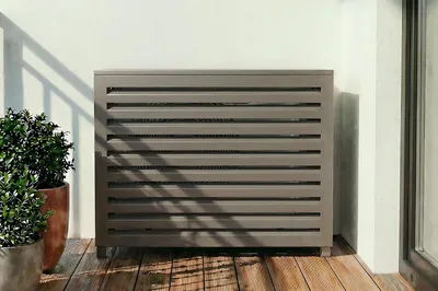 Produktbild von Klimaanlagen- & Wärmepumpen-Abdeckung ANETO Aluminium Taupe - Größe S