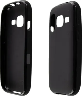 Two black phone cases shown from different angles against a white background.