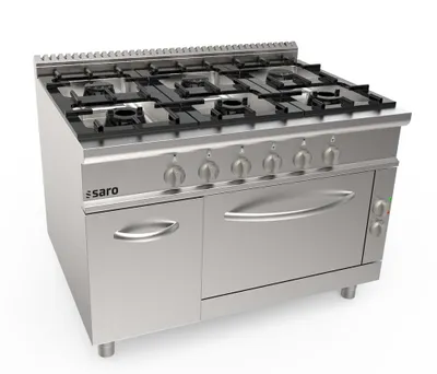 Immagine prodotto di Cucina a gas Saro + forno elettrico, 6 fuochi, modello Lq / Cug6Ne