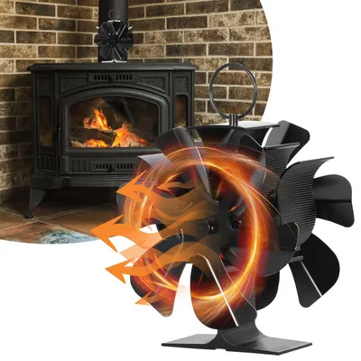 Produktbild von Peviasot Kaminofen Ventilator StoveFan kaminventilator 12 Flügel Stromloser Herd Lüfter