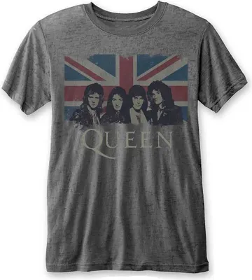 Obrázok produktu pre Queen Vintage Union Jack Burnout Charcoal Grey XL Tričko