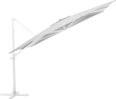 Produktbild von KETTLER  Easy Flex Ampelschirm 300x300 cm, UPF50+, inkl. Abdeckhaube+ Schirmständer, weiß matt/ hellgrau, Aluminium/Polyester mit PolyurethanBeschichtung