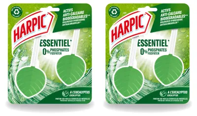 Productafbeelding van 2 x Harpic Eco toiletblokjes - Eucalyptus - met natuurlijke etherische oliën - voordeelverpakking - 2 stuks