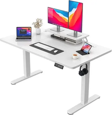 Imagen del producto de Escritorio de 140 x 60 cm con altura ajustable e incluye soporte para monitor