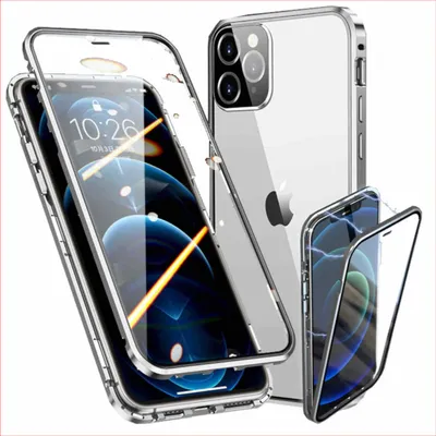 Immagine prodotto di Per Apple iPhone 13 Pro Max Case Custodia magnetica a doppia faccia in vetro per telefoni cellulari argento