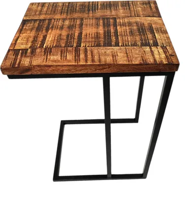 Produktbild von Mango Holz Couch-Tisch braun schwarz 44 x 60cm natur Beistelltisch Deko Nachttisch