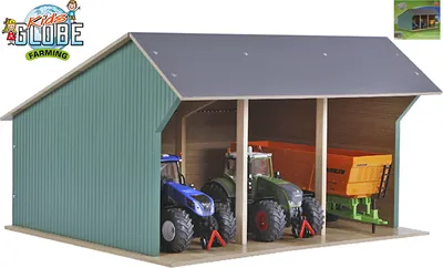 Produktbild von Kids Globe Spielzeug-Scheune für Traktoren Groß 1:32 Holz 610193