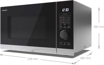 Immagine prodotto di SHARP YC-PC284AE-S Microonde con grill e convezione (aria calda) Microonde: 900W, grill: 1250W, aria calda: 2200W, 10 livelli di potenza, argento