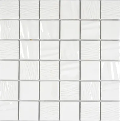 Produktbild von edelweiss Keramik Mosaikfliese weiss Stuktur Mosaikfliese Wand Fliesenspiegel Küche Bad MOS14-0111