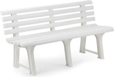 Produktbild von Bank mit Rückenlehne IPAE Progarden ORCHIDEA Weiß PP (145 x 49 x 74 cm)